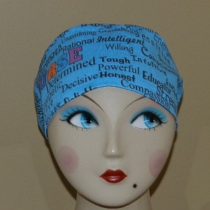 Nurses are Angels  European Surgical Scrub Cap with Toggle Food Service Cap/Dental Scrub Cap/Women Scrub Cap/Medical Scrub Cap