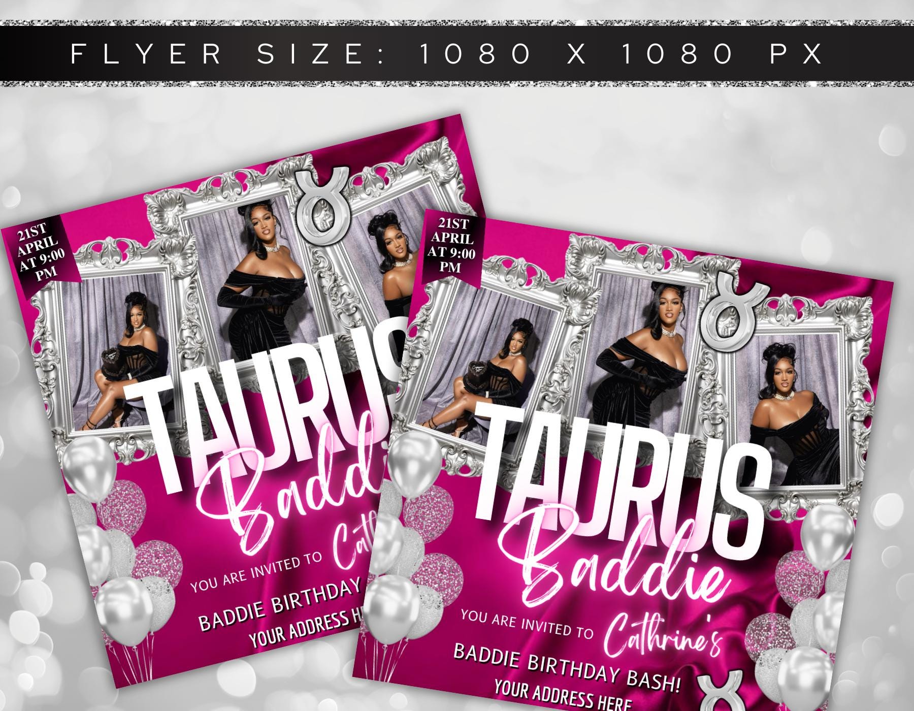 Taurus Birthday Flyer, Birthday Flyer, Taurus Party Flyer, Birthday ...