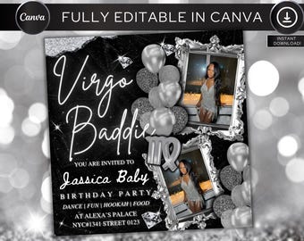 Virgo Birthday Flyer, Virgo Szn Flyer, Virgo Invitation Flyer, Virgo Birthday Event, Social Media Flyer, Premade Flyer Template