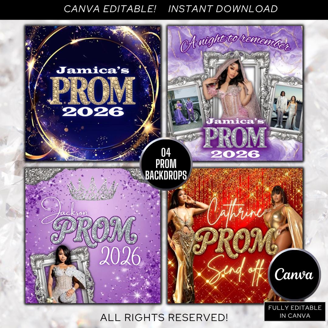 Prom Backdrops Bundle, Prom Send off Backdrops, Prom Send Off, Canva ...