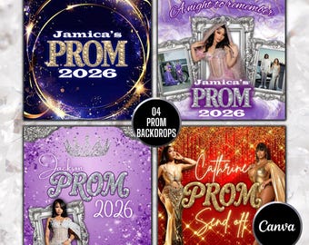 Paquete de fondos para graduación, fondos para despedida de graduación, despedida de graduación, editable en Canva