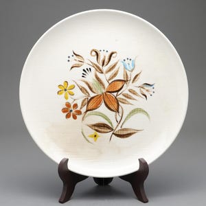Vintage Kasuga Japan Granada | Hand Painted Floral Plate | Large Dinner Platter Serving Dish | Mid Century Modern Pottery | Retro Boho Homes