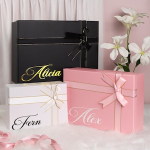 Personalized Empty Gift Box | Wedding Favour Box | 3 Colours & 4 Sizes | Font/Logo Personalisation | Custom Bridesmaid Proposal Box