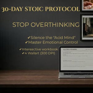 Diario di lavoro sull'ombra stoica e quaderno di lavoro sul pensiero eccessivo / Planner per la salute mentale CBT in formato PDF / Decorazioni Dark Academia / Diario per alleviare l'ansia da ADHD