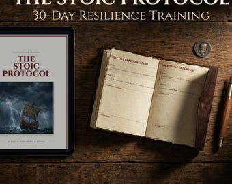 The Stoic Protocol: 30 Day Resilience Workbook | Marcus Aurelius Journal | Shadow Work PDF | Mental Health Daily Planner | Printable Gift