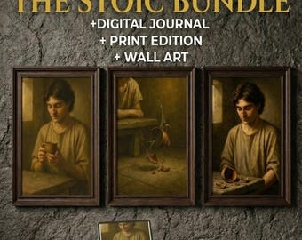 Stoic Journal & Wall Art Bundle | Daily Reflection, Anxiety Relief (Printable PDF)