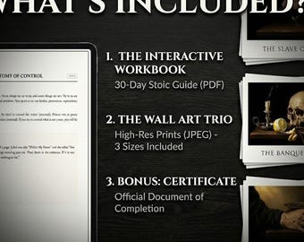 Stoic Transformation Kit | 30-Day Workbook, Prints, Certificate (PDF)