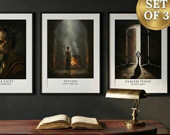 Stoic Philosophy Art Prints | Marcus Aurelius, Seneca Quotes (Digital Download Set of 3)