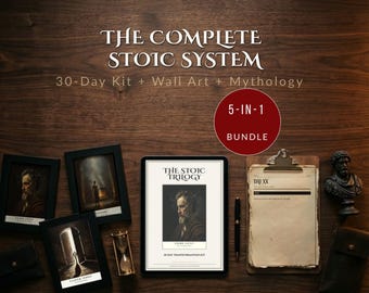 Stoic Transformation Kit | Shadow Work Journal, Marcus Aurelius Art (Digital Download