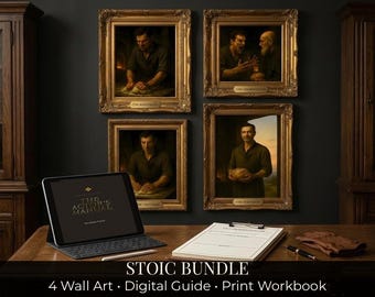 Shadow Work Journal & Stoic Philosophy Workbook | The Actor's Manual Identity Protocol | Dark Academia Digital Planner for Self-Mastery
