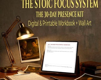 Deepening the Moment | 30-Day Stoic Mindfulness Journal | Seneca Time Management Protocol | ADHD Focus Planner | Slow Living & Memento Mori