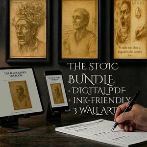Stoic Anxiety Relief Journal | CBT Workbook, Focus Planner (Digital Download)