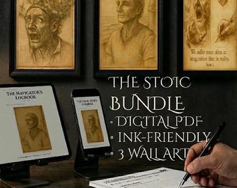 Stoic Anxiety Relief Journal | CBT Workbook, Focus Planner (Digital Download)