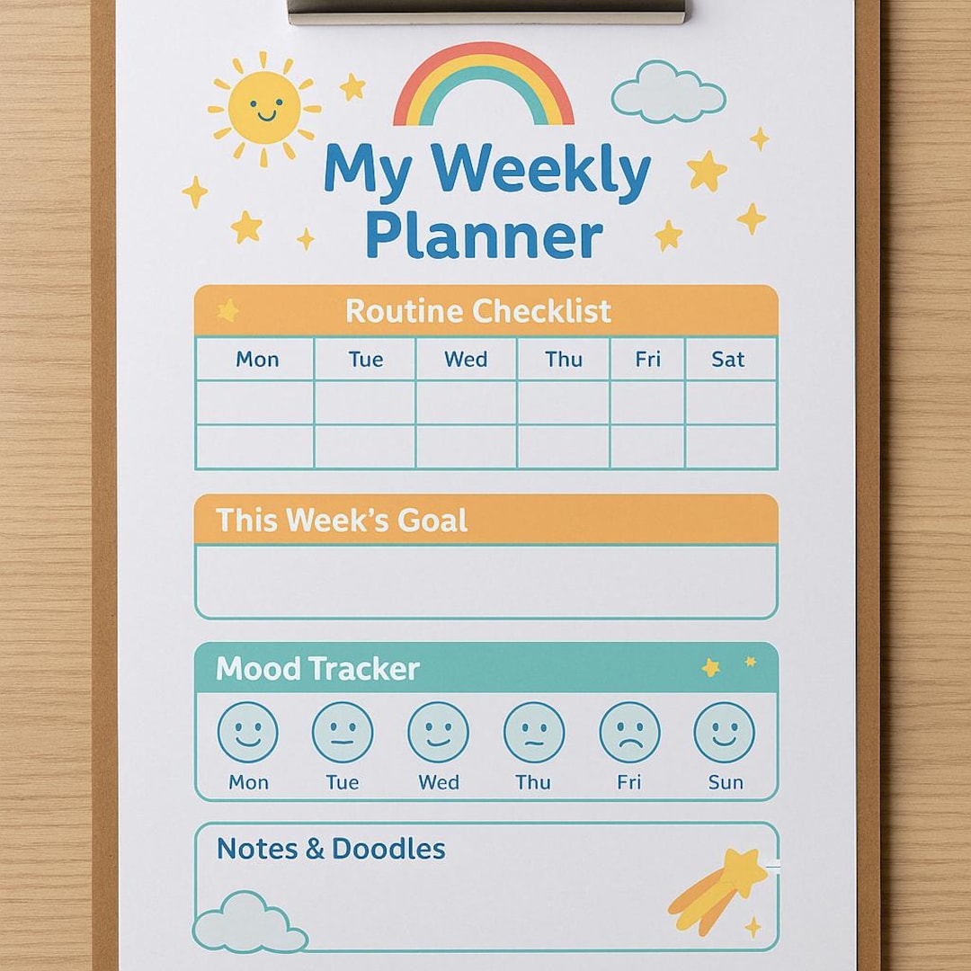 Printable Kids Weekly Planner | Fun Routine Chart | A4 Digital Download ...
