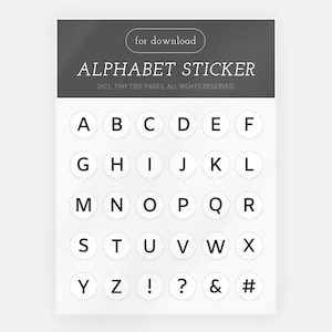 Alphabet Sticker Set | Minimal Circle Letters Set for Digital Planners (GoodNotes PNG)