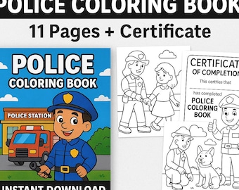 Politiekleurboek voor kinderen – 11 pagina's + certificaat – afdrukbare digitale download