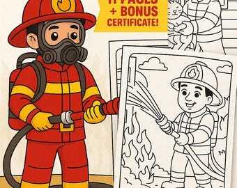 Feuerwehrmann Malbuch zum selbst ausdrucken - Kids Pumpbook - PDF zum Downloaden