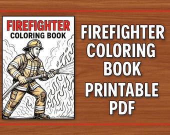 Firefighter Coloring Book for Kids – Action Scenes with Real Heroes | Printable PDF