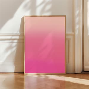 Pink Aura Sunset Gradient Wall Art – Abstract Trendy Digital Download, Home decor Printable Poster, Minimalist Scandinavian Modern Style
