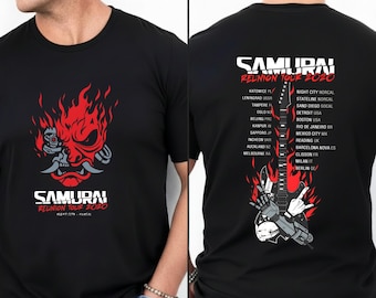 Cyberpunk Samurai Reunion Tour 2020 Video Game Merch Shirt, Retro Cyber Metal Phantom Liberty Graphic Tee, Metalhead Game Lover Gift