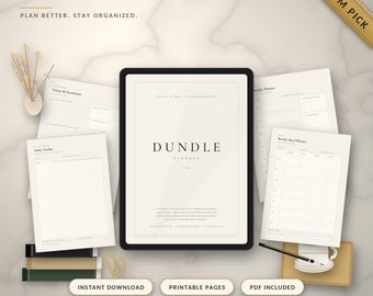 Printable Planner | Undated Weekly, Daily and Monthly Planner | Goal Planner, Meal Planner, Productivity Planner | A4 and Letter