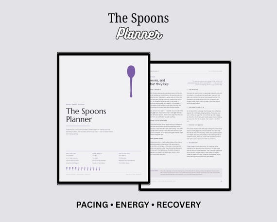 Spoons Planner Printable, Spoon Theory Energy Pacing Planner PDF, Chronic Illness Symptom Tracker, A4 + US Letter