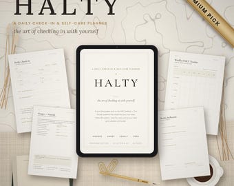 Self Care Planner, Wellness Planner, Mental Health Planner, Habit Tracker Planner, Stress Management Planner, Printable HALT Check-In Sheets