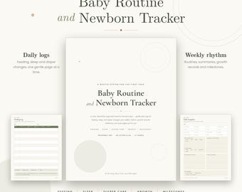 Baby Routine Printable Routine Tracker Daily Routine Chart Checklist Kids Toddler Morning Chores Routine Planner Digital Download PDF