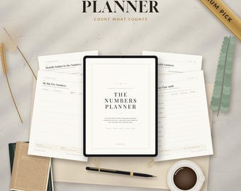Numbers Planner Printable, Planner Numbers Goal Tracker, Monthly Numbers Habit Tracker, Budget Savings Planner, Undated A4 PDF Print at Home
