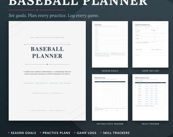 Baseball Planner Team Schedule Game Day Stat Tracker Travel Baseball League Organizer Baseball Mom & Player Logbook Printable
