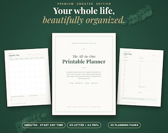 Planner All in One, Digital All in One Planner, Daily Weekly Monthly Planner, Planner and Journal, All in One Life Planner