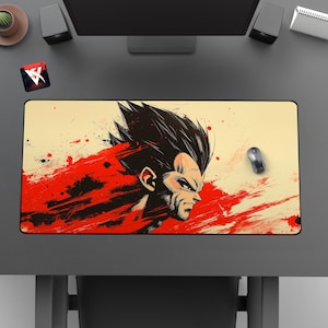 Vegeta Watercolor Anime Mouse Pad | Bold Super Saiyan Desk Mat | Dragon Ball Z Inspired Gift