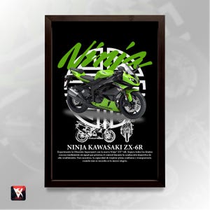 Kawasaki Ninja ZX-6R Poster: Neon Green Sportbike Wall Art