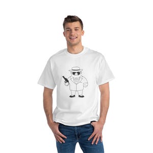 Camiseta vintage de gánster de dibujos animados para amantes de la diversión, divertida, regalo para amigos, ropa informal, estilo retro, regalo único.