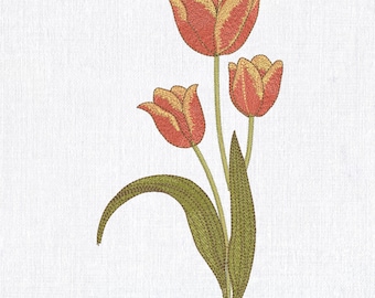 Tulip Flower Machine Embroidery Design: Spring Floral (Instant Download, 6 sizes)