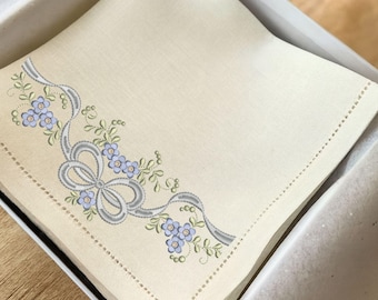 Floral Bow Embroidery design Ornamental Wedding Ribbon Machine digital file for towels 6 sizes