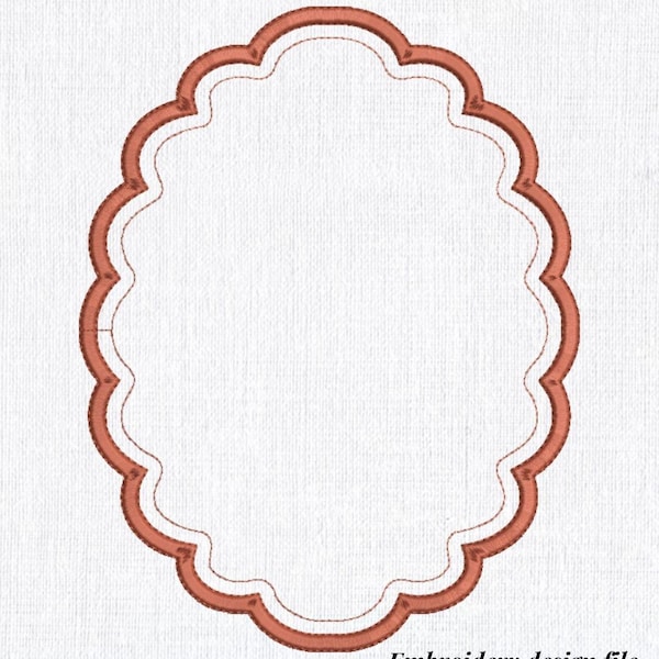 Bruiloft monogram frame borduurontwerp - Shabby chic bruids lijst digitaal bestand machine - Franse ovale rand borduurpatroon - 6 maten