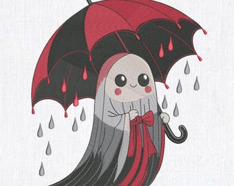 Cute Spooky Ghost Halloween Machine Embroidery design. 7 sizes. Instant Download
