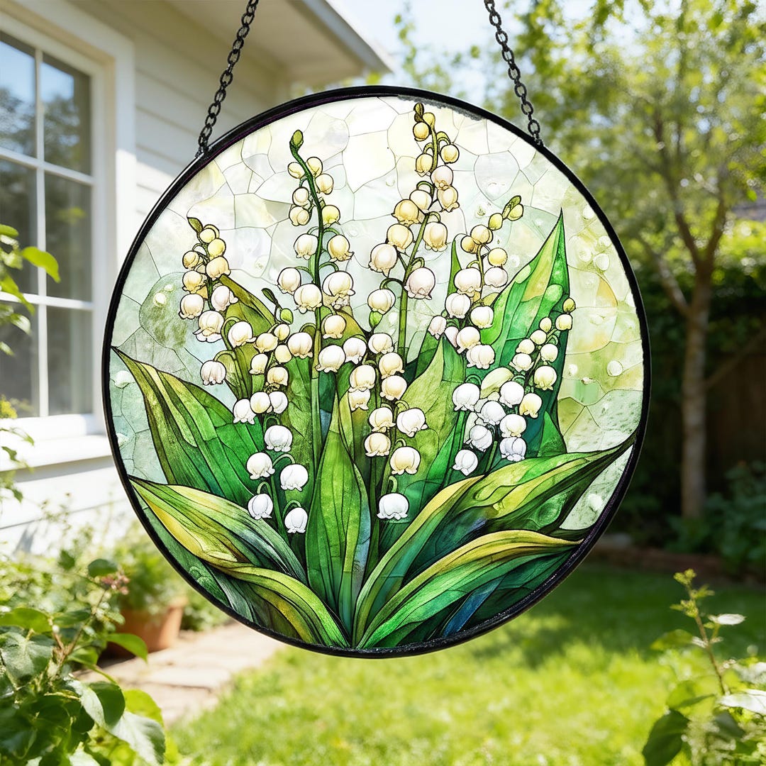 Lily of the Valley Stained Glass Suncatcher Home Decor,stained Glass ...