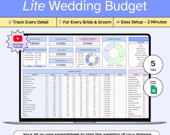 Wedding Planner Spreadsheet, Digital Wedding Budget Planner, Wedding Checklist Google Sheets, Wedding Budget, Wedding Planner,
