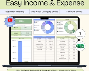 Personal Finances Planner, , Digital Income & Expense Log, Budget Planner for Individuals