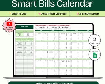 Bill Tracker Spreadsheet Google Sheets Bill Calendar Editable Monthly Debt Planner Budget Expense Payment Template Personal Finance