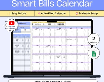 Monthly Bill Spreadsheet Google Sheets Bill Calendar Tracker Automated Editable Calendar Subscription Tracker Debt Tracker Bill Organizer