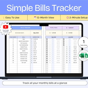 Planilha de controle de contas anuais, planilha de controle de contas mensais do Google, planilha de controle de contas do Excel, planilha do Google, rastreador de contas, organizador de contas personalizado