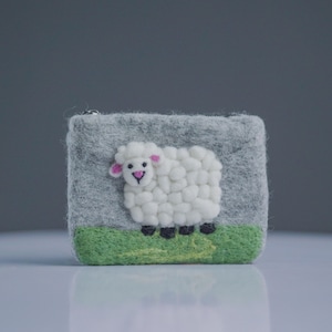 Monedero de fieltro con forma de animal, hecho a mano, de lana con cremallera, regalo ecológico para niños y amantes de los animales, bolso bohemio de Nepal.