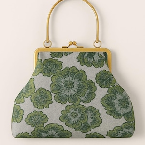 Vintage Floral Frame Clutch Bag – Brocade Evening Purse with Chain Strap & Kiss Lock Closure