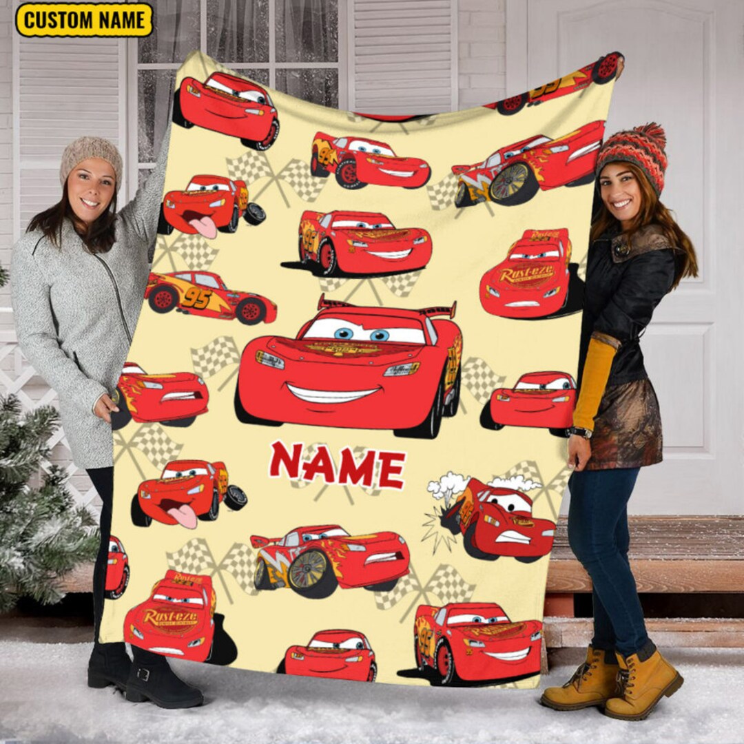 Personalized Lightning Mcqueen Blanket Cars Pixar Blanket Etsy