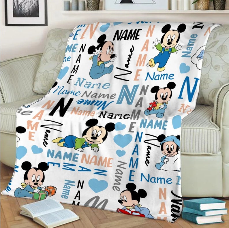 Custom Mickey Baby Blanket, Disneyland Blanket, Mickey Mouse Blanket