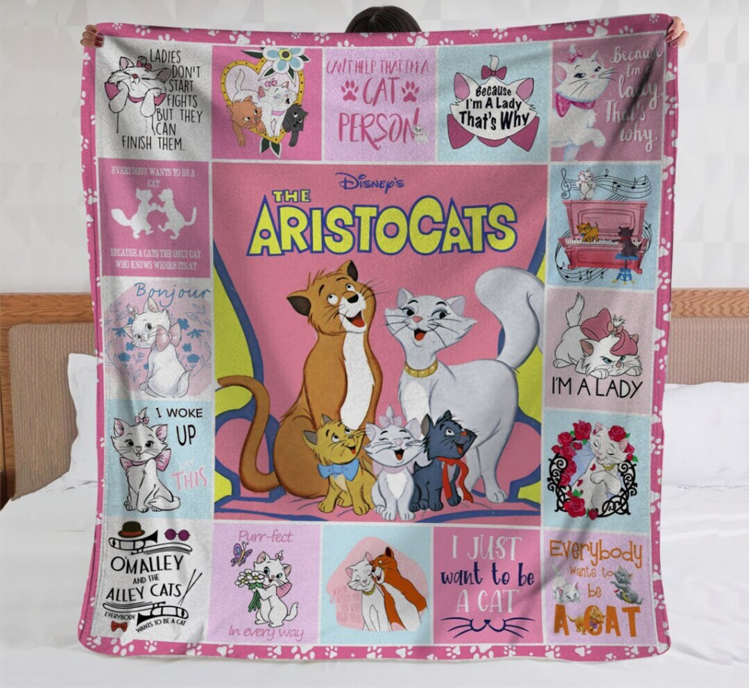 The Aristocats Blanket Marie Cat Blanket Disney Cats Etsy