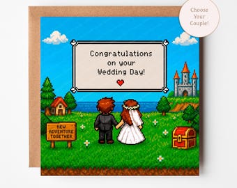 Personalised Gaming Wedding Card – New Adventure Together